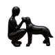 thumbnail image 5 of Figura decorativa de escritorio conmemorativa de hombre y perro, ideal para hoteles. Negro, 5 of 9
