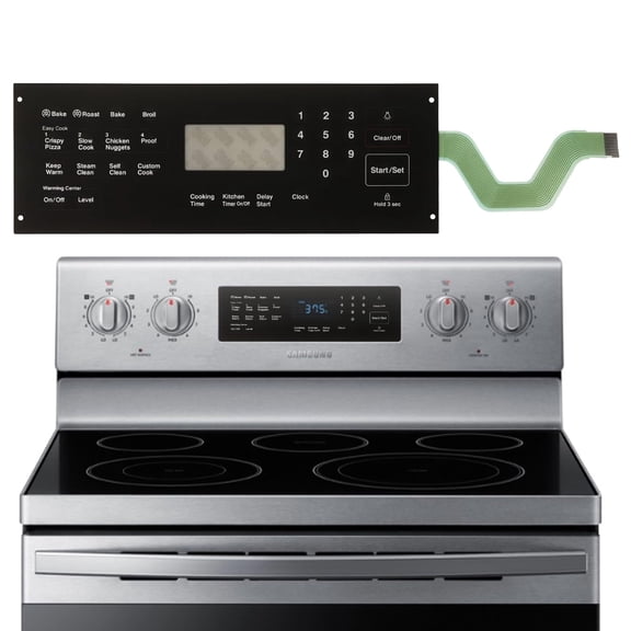 DG34-00020A Range Oven Touchpad Control Panel Membrane Switch - Compatible with Samsung | Replaces AP56233 | Fits Models NE594R0ABSR, NE59J3420SS/SB, NE595R0ABSR