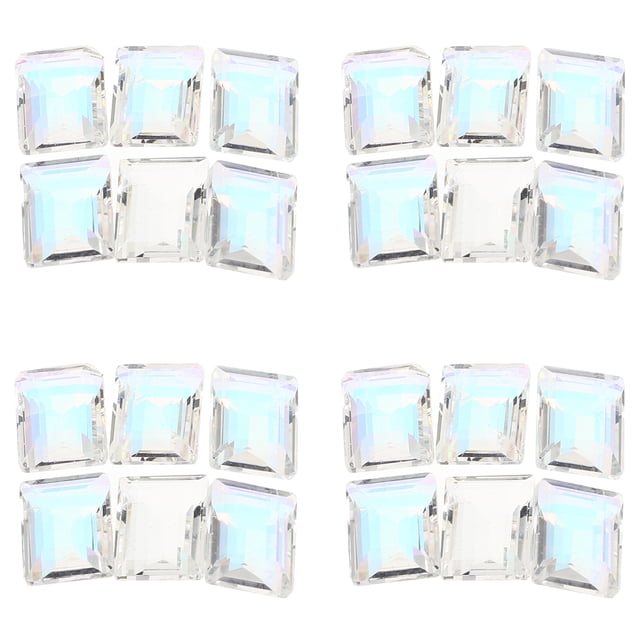 30 piezas de diamantes de imitación para uñas, piedras de cristal, dijes brillantes, cuentas redondas planas para joyería de cristal transparente, arte de uñas, caras, ojos, maquillaje, decoración