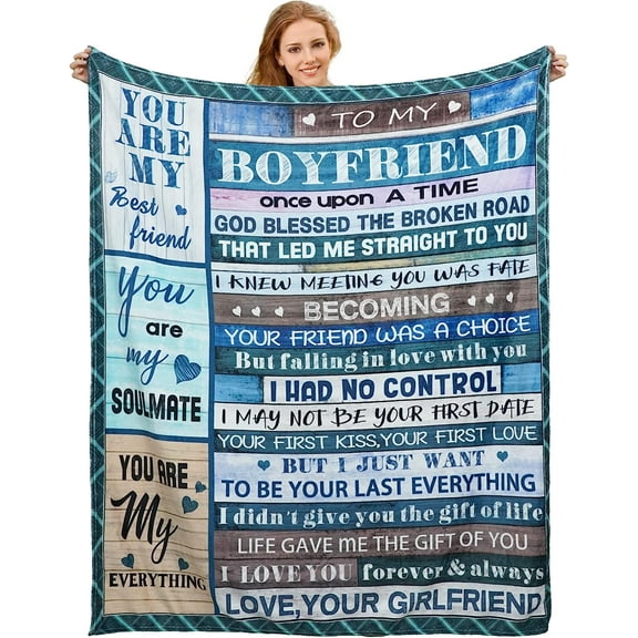 LHSHID Boyfriend Gift from Girlfriend Blanket for Boyfriend Birthday Anniversary Christmas Valentines Presents for Boyfriend Soft Flannel Fleece Blankets Throw 50x60in