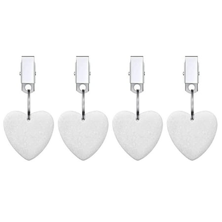 

Tablecloth Pendant Heart Shape Table Cover Counterweight Stone Hanger With Metal Clip For Tablecloth Decor Dinner Outdoor Picnic White