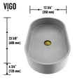 thumbnail image 5 of VIGO Concreto Stone 24 in. Concrete Oval Vessel Bathroom Sink in Gray with Lexington Faucet and Pop-Up Drain in Matte Gold, 5 of 10