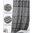 thumbnail image 6 of Grey Black Boho Blackout Curtains 90 Inch Length 2 Panels Set for Living Room Bedroom, Vintage Ethnic Tribe Abstract Art Privacy Window Treatment Thermal Insulated Black Out Drapes 52"x90", 6 of 8