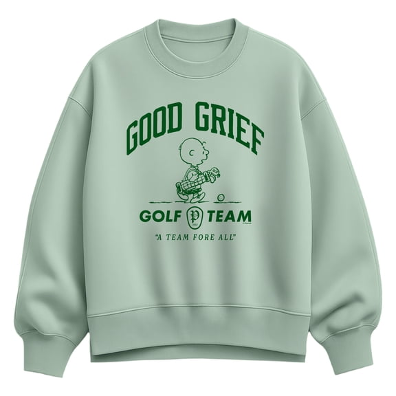 Peanuts - Good Grief Golf Team Oversized Fleece Crew Sweatshirt