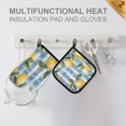 thumbnail image 4 of Yayeee Oven Mitts and Pot Holder Set of 2 Heat Resistant Kitchen Gloves Baking Hot Pad, Retro Lemon Leaves, 4 of 5