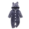 thumbnail image 1 of Bebé Niños Niñas Onesies Niño Recién Nacido Ropa Con Capucha Orejas Color Sólido Mameluco Abrigo De Un Solo Botón Pedo Traje Odeerbi LM103-1217, 1 of 9