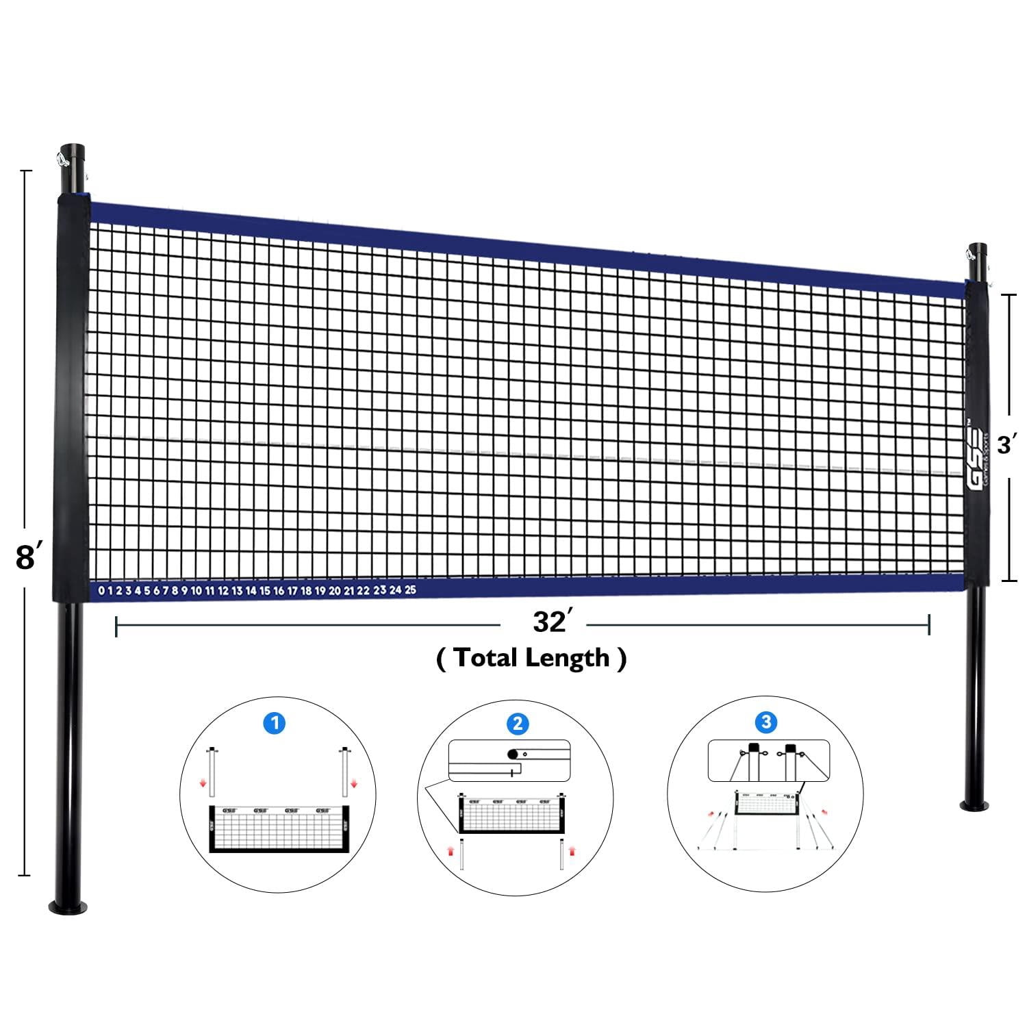 Outdoor Yard Net Game Set For Backyards  Parks Beach Lawn. Volleyball Badminton Or Combo Available
