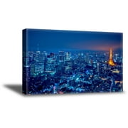 Awkward Styles Breathtaking Tokyo View Ready to Hang Canvas Tokyo Nightlife Wall Art Tokyo Canvas Citylights Bright Streets Framed Art Asian Decor Ideas Urban Canvas Collection for Office Wall Decor