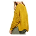 thumbnail image 2 of Free People Women's Textu Long Sleeve V Neck Sweater Yellow Size M, 2 of 4