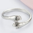 thumbnail image 6 of Stainless Steel Hand Style Hug Embrace Statement Promise Anniversary Ring, 6 of 6