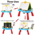 thumbnail image 2 of Double Sided Magnetic Easel Board for Kids - Interactive Art Station with Magnetic Whiteboard, Chalkboard and Complete Art Set, 2 of 7