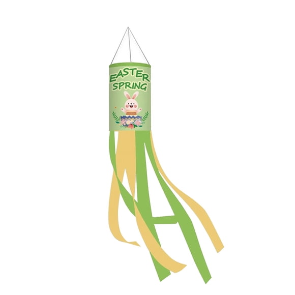 Hearth & Gear Easter Decoration Wind Tube Flag Outdoor Scene Arrangement Hanging Flag Decoration Pull Flag Pendant Decoration Easter Outdoor Decoration Pendant Flags Banner Bunting Bag for Stroller