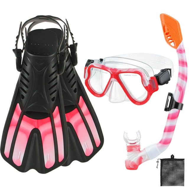 Equipo de Snorkel CTSAYTL para Niños de 3 a 14 Años con Máscara, Aletas y Tubo Respirador