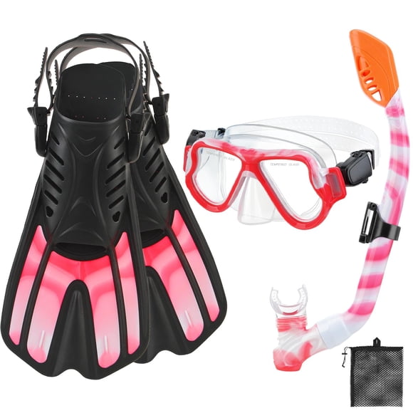 Equipo de Snorkel CTSAYTL para Niños de 3 a 14 Años con Máscara, Aletas y Tubo Respirador