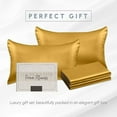 thumbnail image 4 of 2 PACK Cooling Viscose Satin Pillowcase Set with Hidden Zipper closure, Standard/Queen, Gold, 4 of 6
