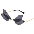 thumbnail image 1 of Qarigey Gafas de sol con alas de libélula, gafas de sol irregulares sin montura, gafas de sol con personalidad a la moda, gafas de fiesta para mujer Lentes No. 4, 1 of 6