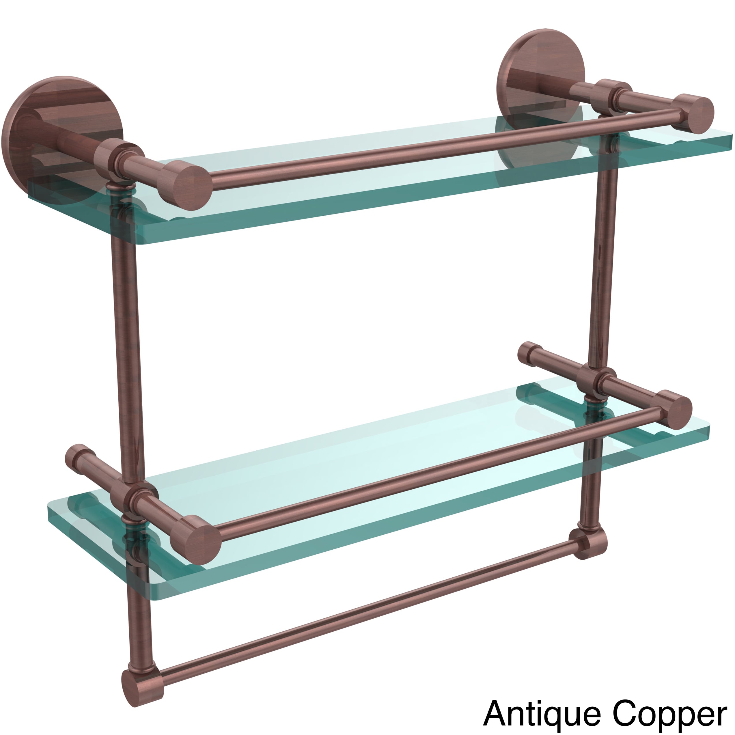 16 Inch Gallery Double Glass Shelf with Towel Bar - P1000-2TB/16-GAL-PC - image 3 of 5