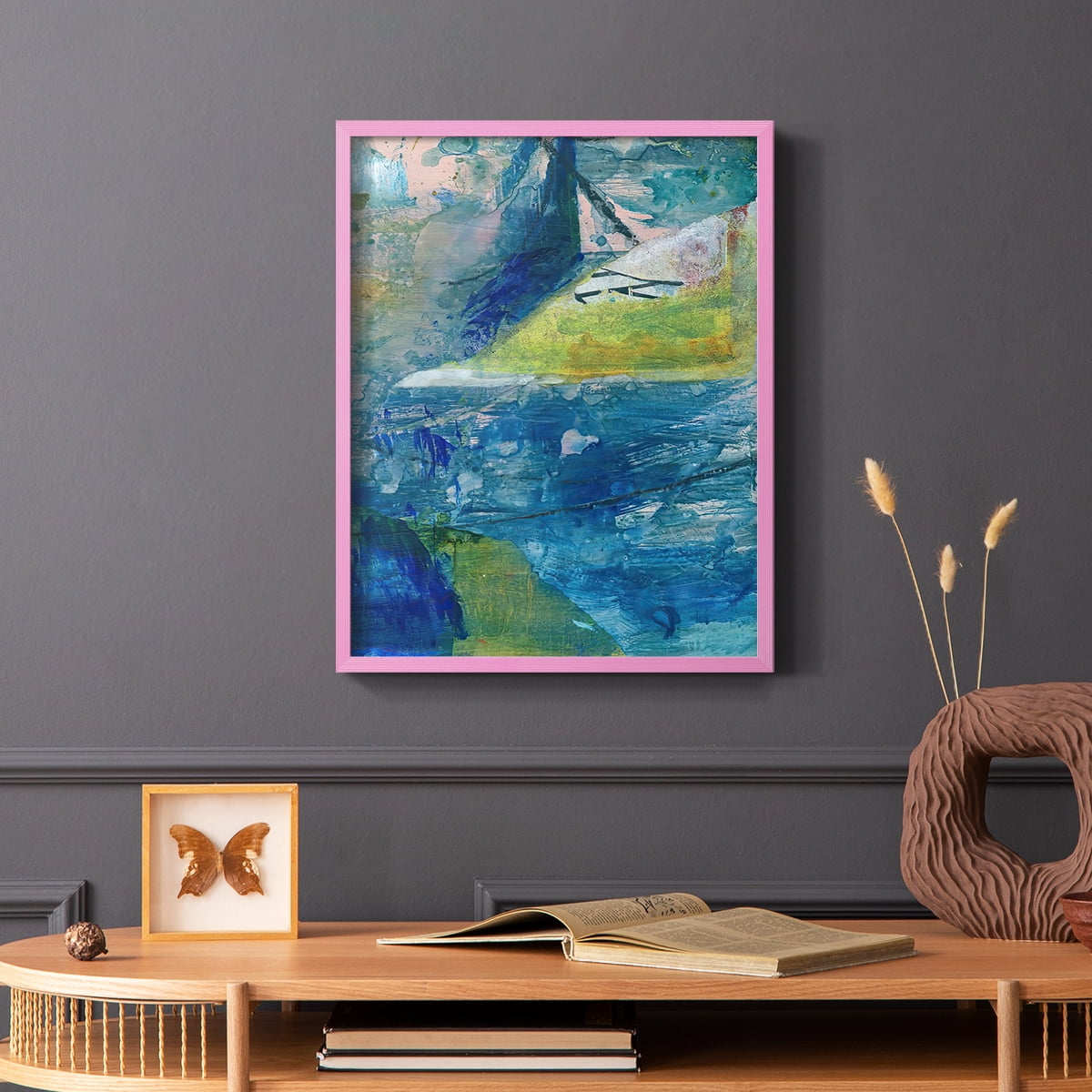 Spring Winds VI in Pink Solid Wood 11 x 14 Framed Print