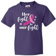 thumbnail image 3 of Inktastic Breast Cancer Awareness Her Fight is our fight Youth T-Shirt, 3 of 5
