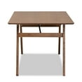 thumbnail image 4 of Baxton Studio Saxton Mid-Century 35.4 in x 59.1 in x 29.3 in MDF Dining Table, Walnut Brown/Black, 4 of 8