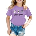 thumbnail image 3 of Gzbliryd Easter Bunny T Shirt Funny Rabbit Graphic Printed Tee Easter Shirt for Teen Boys Summer Casual Short Sleeve Cartoon Tee Tops (Purple,10-11 Years), 3 of 3