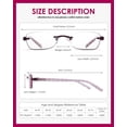 thumbnail image 4 of LOVIVY 3 Pack Rimless Reading Glasses for Women Blue Light Blocking Readers Tinted Edge Spring Hinge Pattern Print Arm Eyeglasses Mix 1.75, 4 of 4