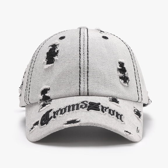 Womens Distressed Denim Baseball Cap Mens Vintage Washed Jeans Sun Hat Adjustable Hip Hop Streetwear Summer Visors