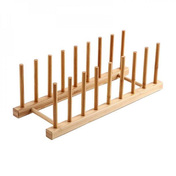 Wooden Spoon Plate Potlid Cooking Dish Tray Stand Dish Drain Rack Dinnerware Storage Tray