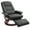 Black, variant on Demi Bonn Faux Leather Manual Recliner, Adjustable Swivel Lounge Chair with Footrest, Armrest and Wrapped Wood Base for Living Room, Black