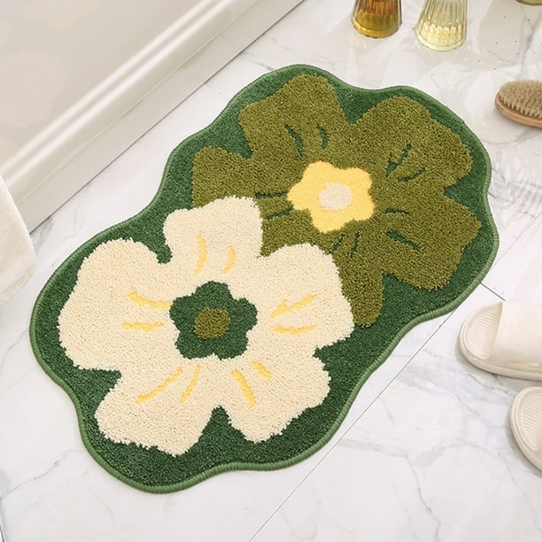 Alfombra antideslizante para baño | Alfombra absorbente de poliéster de 60 x 40 cm | Felpudo lavable de secado rápido | Alfombrilla antideslizante para dormitorio, cocina y pasillo