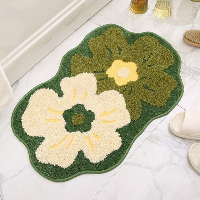 Fiudx Alfombra de Baño de Poliéster Suave y Absorbente, Antideslizante, de Secado Rápido, Elegante Decoración Del Hogar, Versátil, Fácil de Lavar a Máquina.