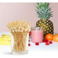 thumbnail image 7 of GIXUSIL 100 Pcs Fancy Toothpicks for Appetizers Handmade Bamboo, Cocktail Sticks, Pearl Food Picks for Wedding Holiday Party Food Fruit Drinks (White, 4.7 in), 7 of 7