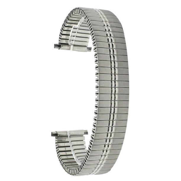 Bandini 13mm Silver Tone Stainless Steel Stretch Watch Strap for