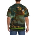thumbnail image 3 of Fotbe Intellectual Frog Pond Camisa Estampada de Manga Corta para Hombre, Casual de Verano, Estilo Playero, Sin Arrugas-Large, 3 of 5