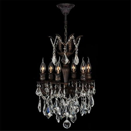 06 Flemish Finish - Versailles Collection 6 Light Flemish Brass Finish with Clear Crystal Chandelier