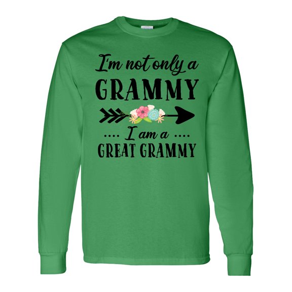 Inktastic I'm Not Only a Grammy I'm a Great Grammy with Flowers Long Sleeve T-Shirt
