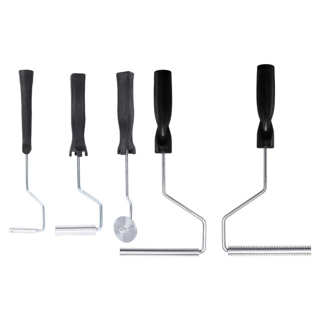 Fibra De Vidrio 5PCS Rodillos De Laminación De Fibra De Vidrio Kit De Herramientas De Paleta De Burbujas Con Cabezal De Aluminio Para Proyectos Compuestos De Resina De Molde