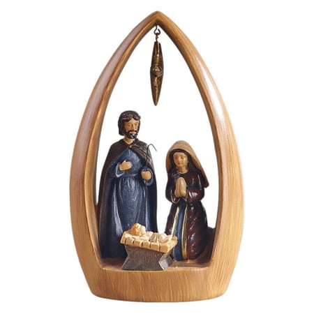 A Religious Nativity Resin Figurine With Handcrafted Detail Durable Resin Material And Religious Theme For Home Display And Christmas Decor 5.9X4.7X3.1In 0.44Lb