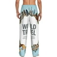 thumbnail image 3 of Sigee World Travel Print Men's Pajama Pants - Soft Lounge Sleep Bottoms with Elastic Waistband and Pockets-Medium, 3 of 9