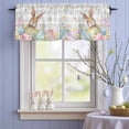 thumbnail image 4 of Valance Curtains for Kitchen Windows Easter Rustic Bunny Eggs Rod Pocket Valance Spring Flower Gray Buffalo Checker Short Window Curtain Topper for Bedroom Living Room Bathroom 42x12in,1&nbsp;Panel, 4 of 9