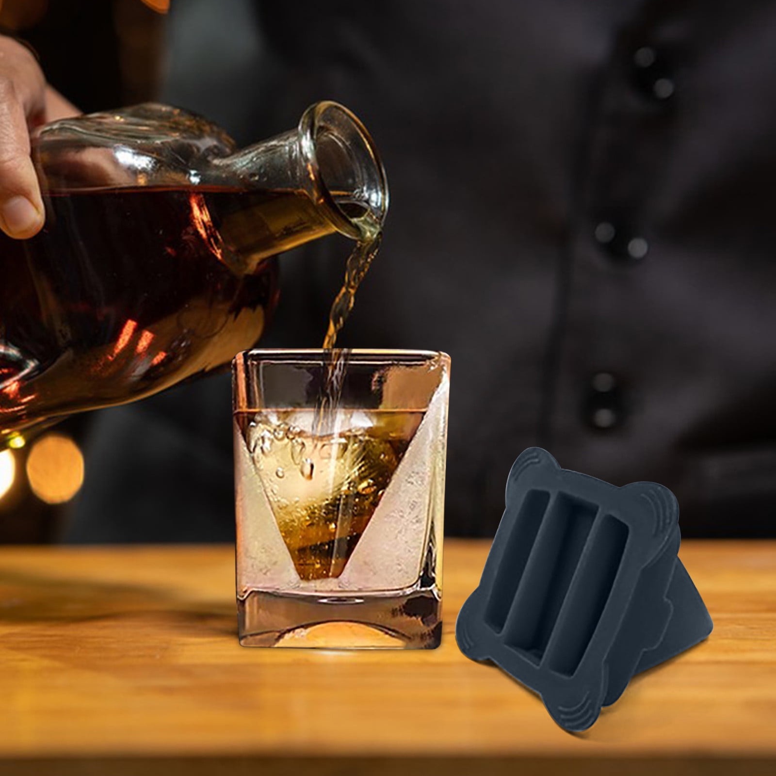Shrysg Black Silicone Novelty Ice Cube Tray - Create Fun Ice Shapes for Whiskey,Cocktails & More,Versatile for Chocolate,Soap,& Cake Making - Perfect for Birthday Parties & DIY Creations