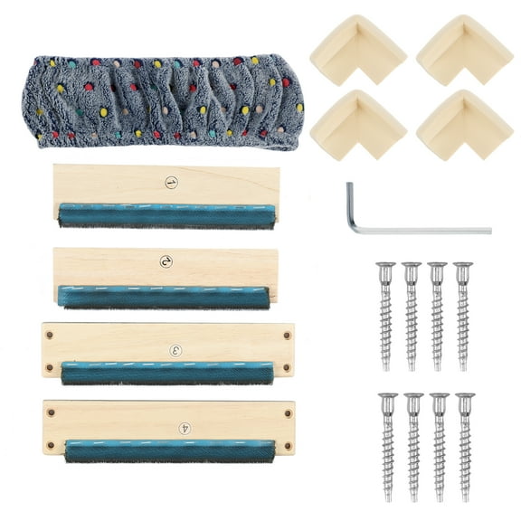 Punch Needle Frame Wood Gripper Strip Frames Square Rug Hooking Frame Easy Assembly Tufting Frame Rug Tufting Frame with Needles for Rug Punch Needle and Embroidery Craft