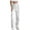 White, variant on LLYwey Fleece Lined Joggers Women Deals Clearance Ladies Baggy Wide-Leg Middle-Low Waist Washed Denim Pants New Winter Pants White L