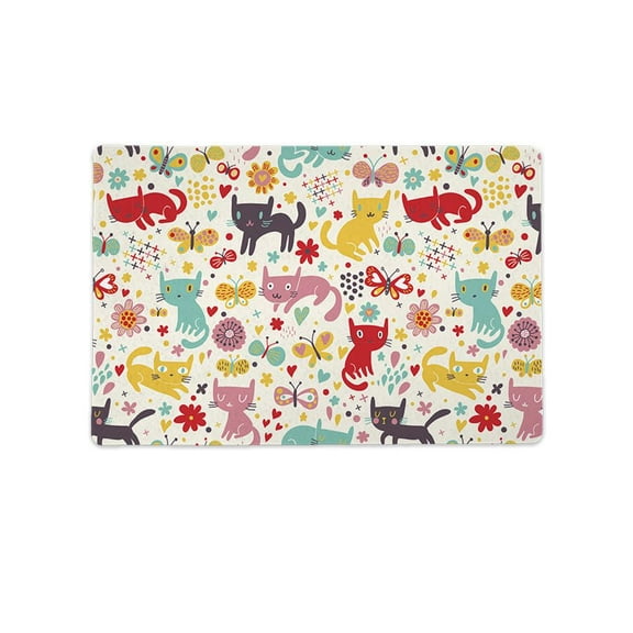 Kittens And Items Pattern Mat Rectangle -Image by Shutterstock,