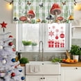 thumbnail image 6 of Mushrooms Valances for Windows, Decorative Rod Pocket Window Valance Curtains, Sage Green Plaid Butterfly Botanical Plants Short Curtain Drapes for Kitchen/Living Room, 2 Panels, 60" W x 18" L, 6 of 8