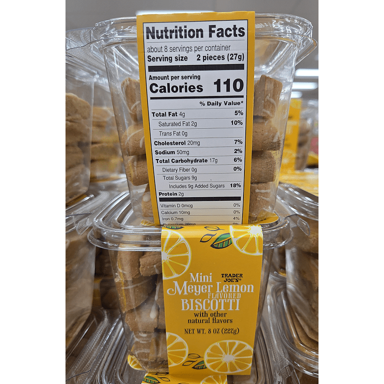 Trader Joe's Mini Meyer Lemon Flavored Biscotti 8oz 227g (2 Tubs