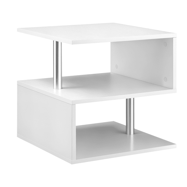 HOMCOM Table Basse d'Appoint à 3 Niveaux Console Support Organisateur Déco Maison Blanc