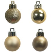 16ct. 25mm Mixed Finish Gold Mini Ball Ornaments by Ashland-Christmas Ornaments