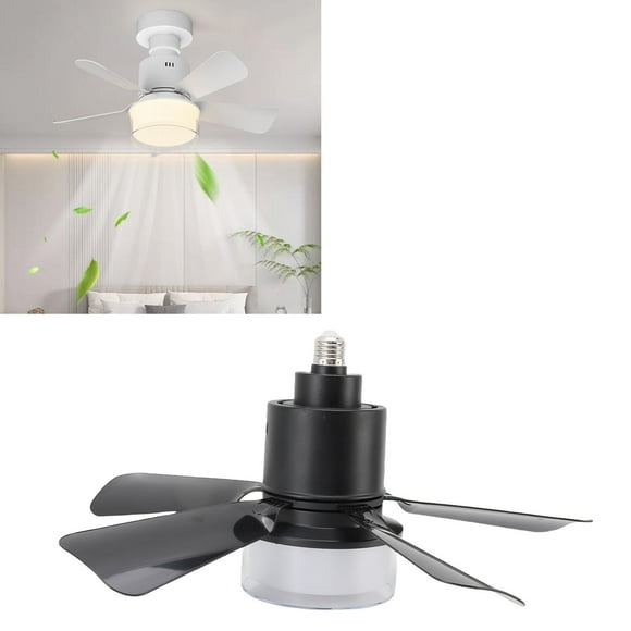 Ceiling Fan Lamp, E26 LED Ceiling Fan with Light 3 Colors Dimmable, Quiet Screw in Base, Timer Function APP Control, Ideal for Bedrooms, Bathrooms, and Kitchens