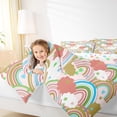 thumbnail image 4 of Feelyou Dreamy Rainbow Cloud Queen Comforter Set, Kawaii Stars Starry Sky Bedding Sets, Teens Kids Boys Girls Reversible Bedding Comforter Set, Microfiber Bedroom Decor, 3pcs, 4 of 8